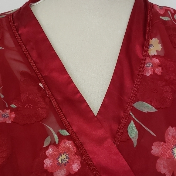 Secret Treasures Sheer Burnout Gown & Robe Set M - Picture 7 of 16